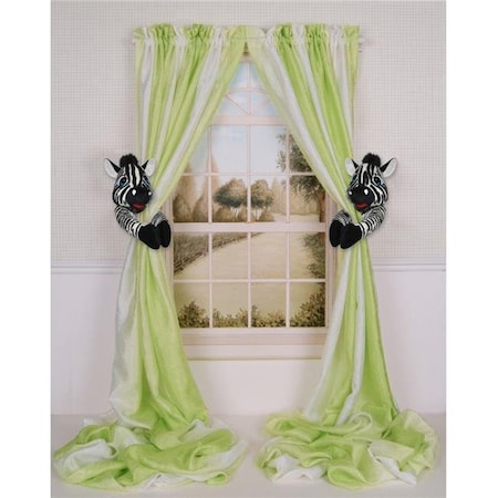 Curtain Critters Curtain Critters ALBWZB460213SET 10 x 5 x 7 in. Plush Safari Zebra Curtain Tieback; Black & White - Set of 2 ALBWZB460213SET
